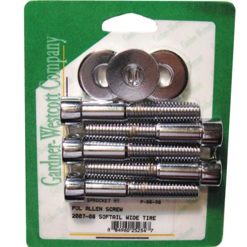 طقم مسامير تثبيت الترس الخلفي PULLEY BOLTS  من GARDNER-WESTCOTT لدراجات هارلي تورينق سوفتيل داينا  2006-2017