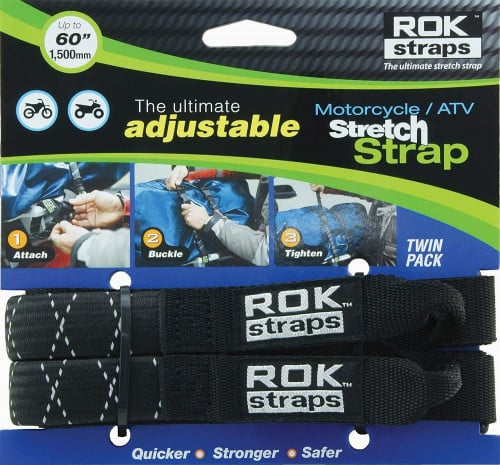 حزام ربط اسود مع عاكس مطاطي من Rok Straps ROK00050 1500mm
