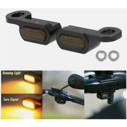 عدد 2 إشارة صغيرة للدوران ضوء كهرماني (أصفر) لدراجات هارلي تورينق سوفتيل سبورتستر داينا 2014-2020