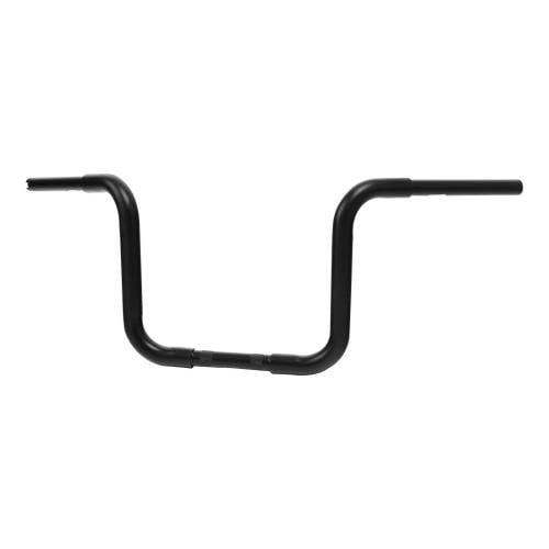 هاندل بار Ape Hangers كلاسيك 12 انش رايزر 1 انش عرض 1.25 لون أسود- كروم لدراجات هارلي سبوستر داينا سوفتيل