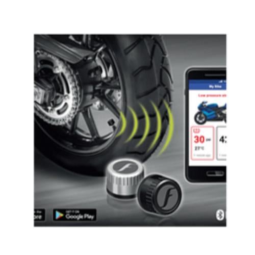 حساس هواء الاطارات من FOBO اسود / رصاصي للدراجات النارية