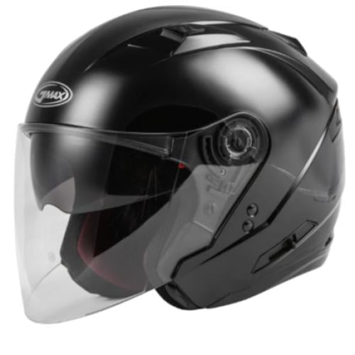 خوذة GMAX OF-77 مفتوحة الوجه باللون الأسود ثري كوارت