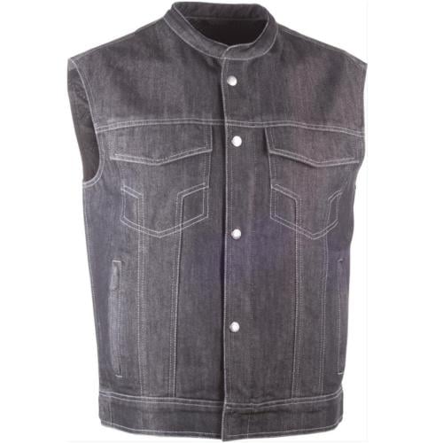 سترة قماش جينز  Highway 21 كلوب ستايل مع ثقوب تبريد وحماية للظهر