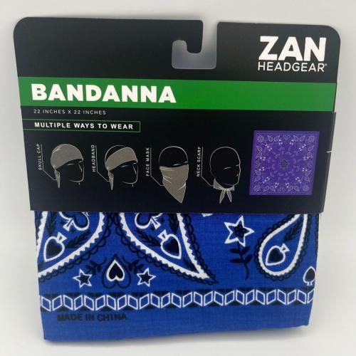 بندانا غطاء الوجه والرأس b002 من zan headgear باللون الأزرق متعددة الاستخدام