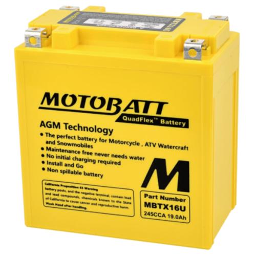 بطاريه MBTX16U Motobatt 12V AGM  لدراجات Kawasaki 1992-2012/Suzuki 2006-2012