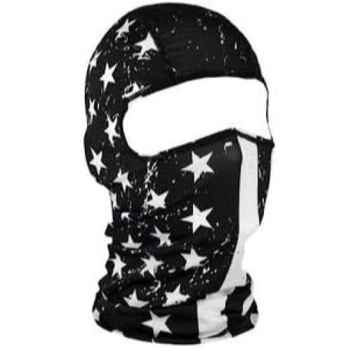 ZANHEADGEAR BALACLAVA BK/WH FLAG  WBP091