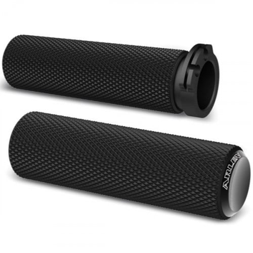 Arlen Ness Black Knurled Fusion Series Grips Harley Softail Dyna Sportster