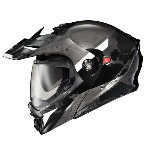 خوذة سكوربيون EXO-AT960   توب جرافيك باللونين الأسود والأبيض