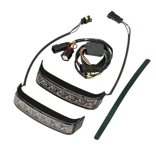 ليد سدل باق كروم / اسود اضائة احمر او سموك لدراجات هارلي تورينق 2014-2024