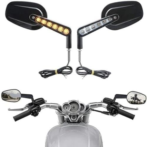 Black -CHROME-SILVER Rear View Mirrors LED Turn Signals For Harley V Rod 2009-2017