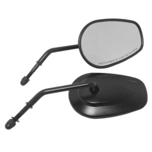 Harddrive Blk Mirror Oe Style Tapered Short Stem Black