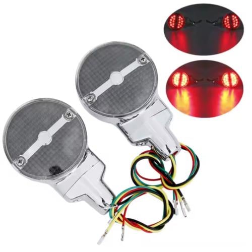 إشارات الانعطاف مسطحه خلفية لون كروم لدراجات هارلي تورينق سوفتيل 2000-2017