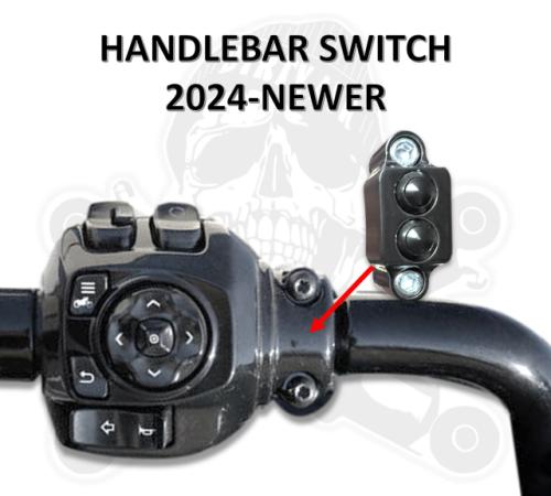DIRTY AIR Handlebar Grip Switch with Push Buttons Overlay for Harley Touring 2014-2025