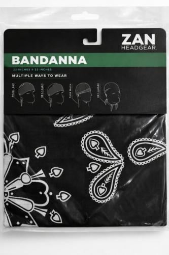 بندانا  غطاء رأس B001 من zan headgear متعدد الاستخدامات بلون اسود