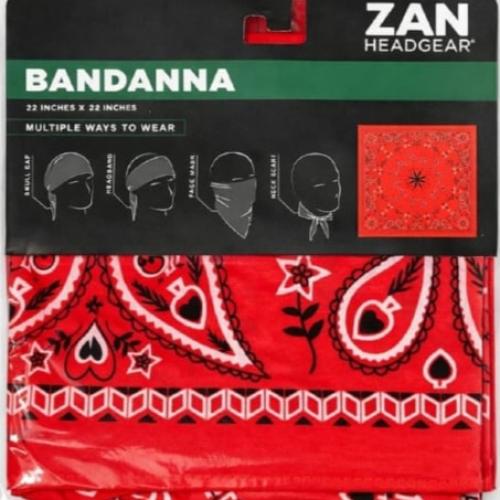 بندانا  غطاء الوجه والرأس b003 من zan headgear متعدد الاستخدامات بلون أحمر