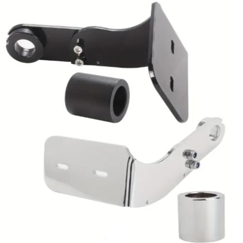 قاعدة لوحة باللون الأسود/الكروم للدراجات هارلي سوفتيل دينا 2018-2022