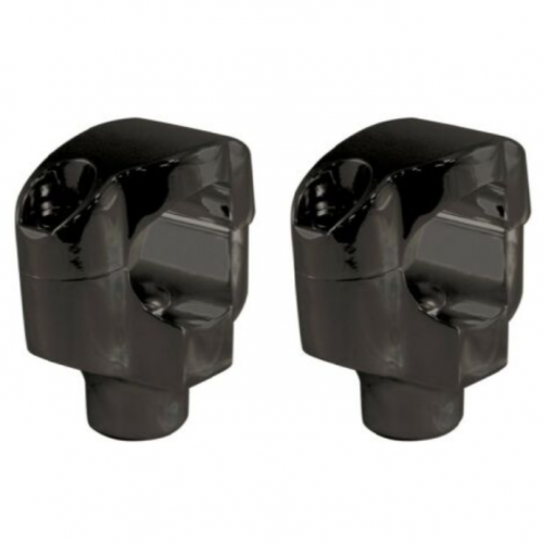 Black/Chrome  1-1/2" Tall RISER for 1-1/4" Handlebars Harley Softail Dyna