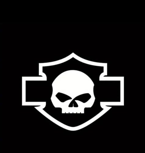 Skull with shield Sticker, Vinyl Motorcycle