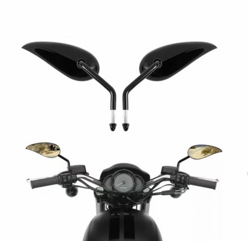 Black Rear View Mirrors For Harley Cruiser Custom Softail Dyna Sportster