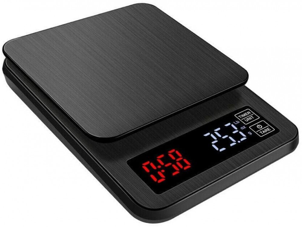 ميزان رقمي مؤقت للقهوة المختصة حتى 3 كيلوغرامات مع يواس بي