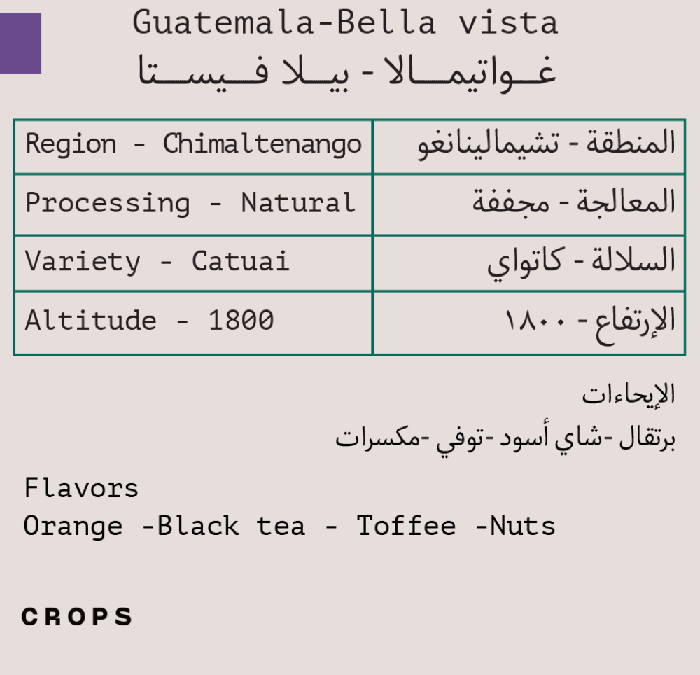 محمصة كروبس- غواتيمالا - بيلا فيستا -مجففة 250g