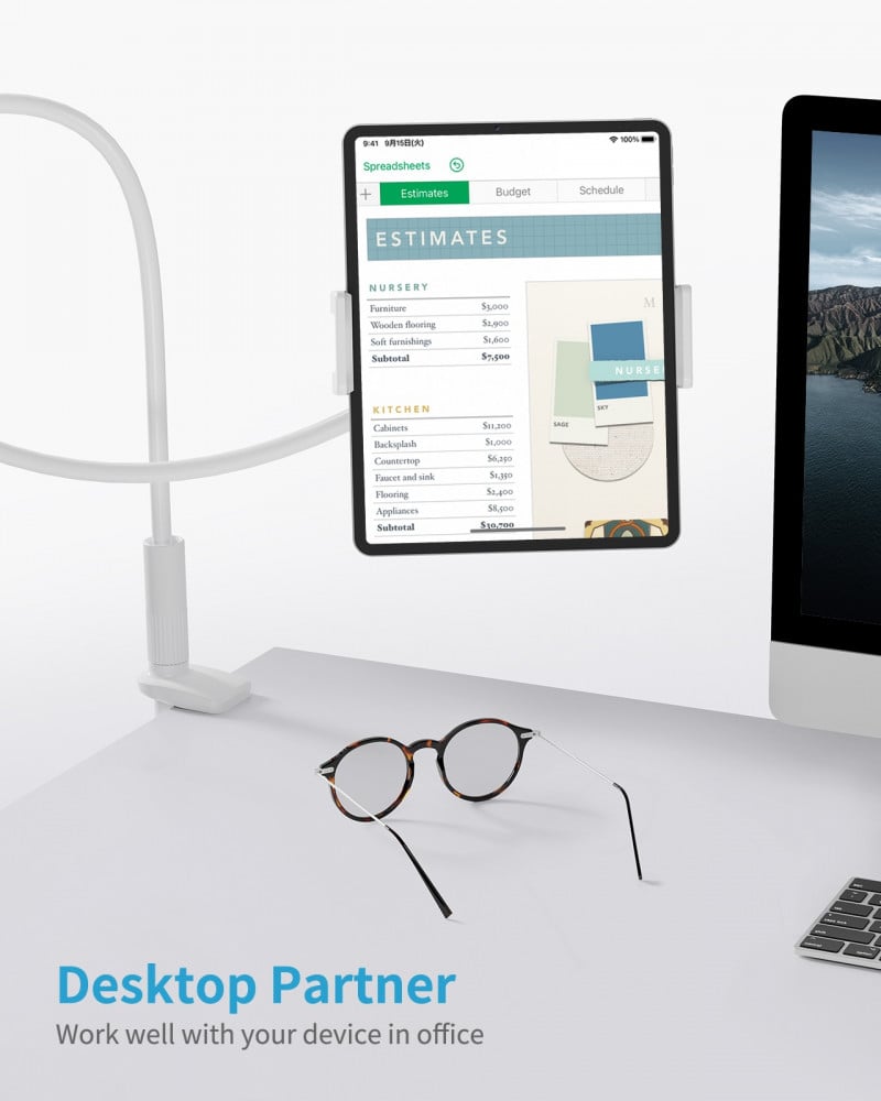 قاعدة تثبيت سايجي للجوال و للايباد على الطاوله - أبيض