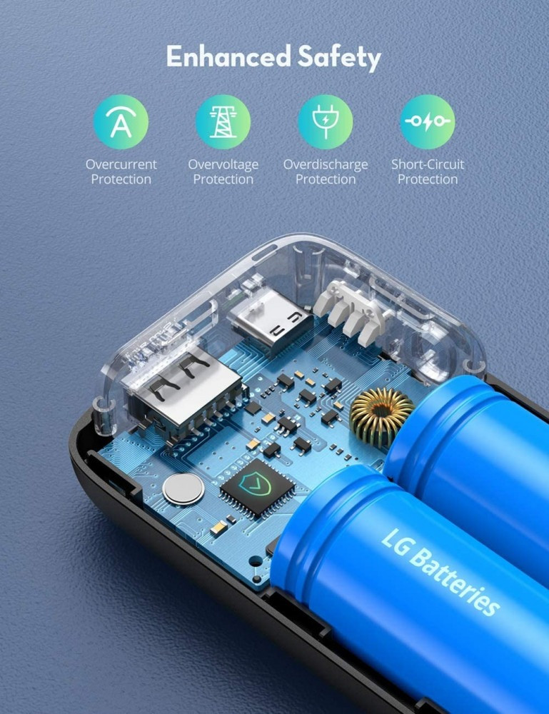 بطارية متنقلة راف باور بسعة 10000 ملي امبير بي دي 20 واط - اسود