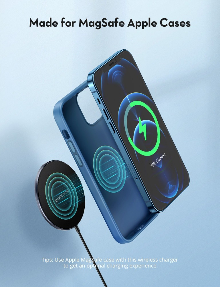 شاحن ماج سيف راف باور 15 واط - رصاصي