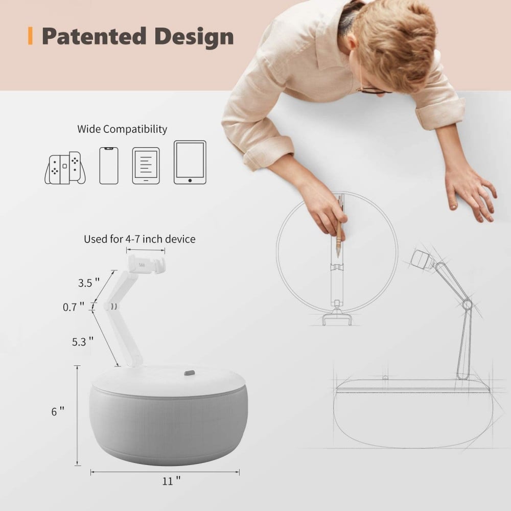 حامل للتابلت والجوال مع وساده من سايجي - رصاصي