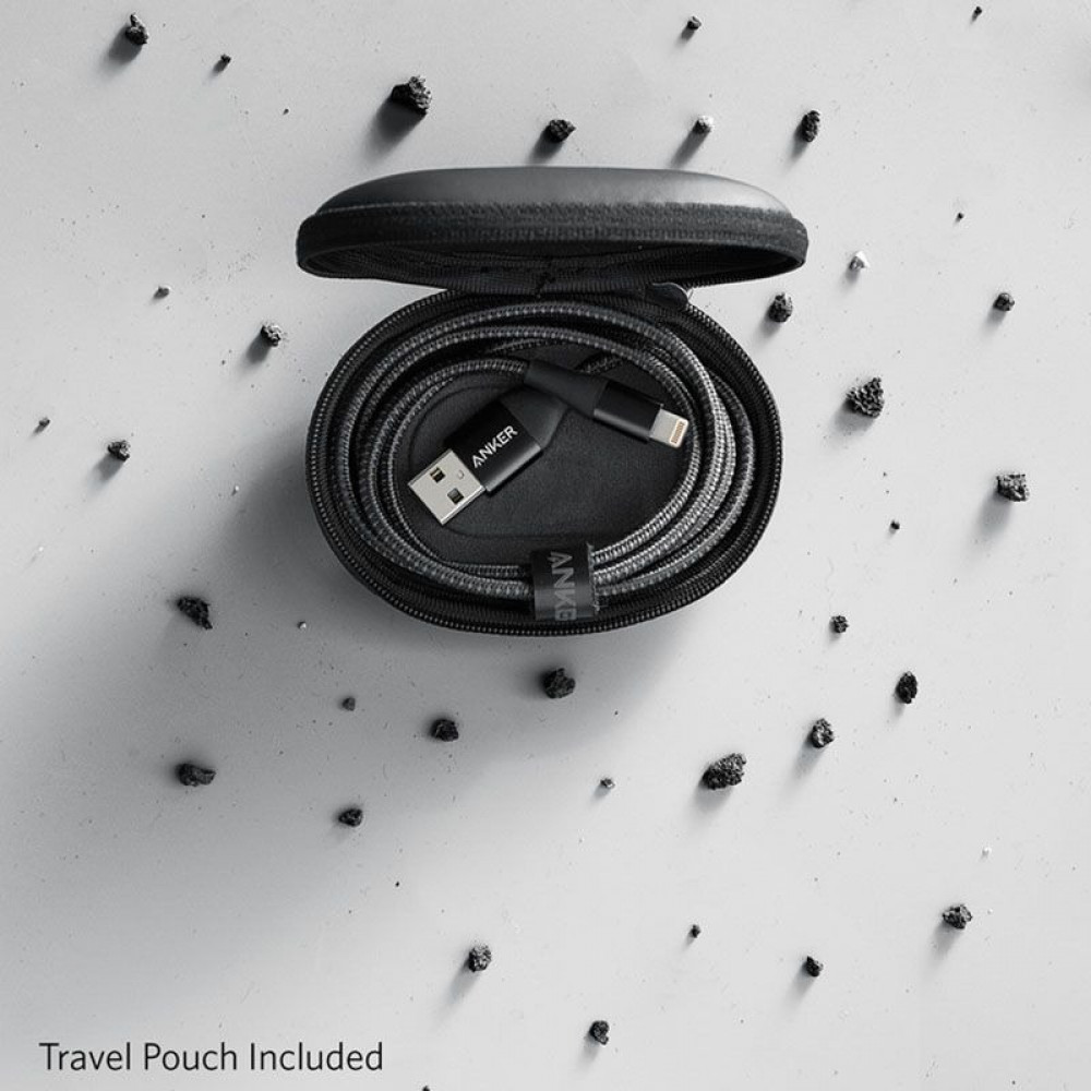 سلك شاحن انكر باورلاين بلس الاصدار الثاني من USB الى ايفون بطول 90 سم - اسود