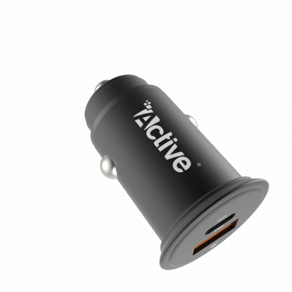 شاحن سيارة باللون الأسود من اكتيف بقوة 30 واط - قو ميتال