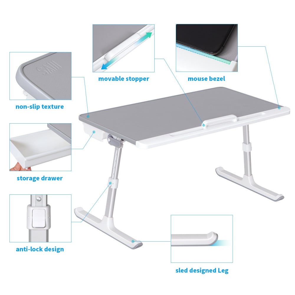 طاولة للابتوب سايجي متعدده الاستخدام - رصاصي