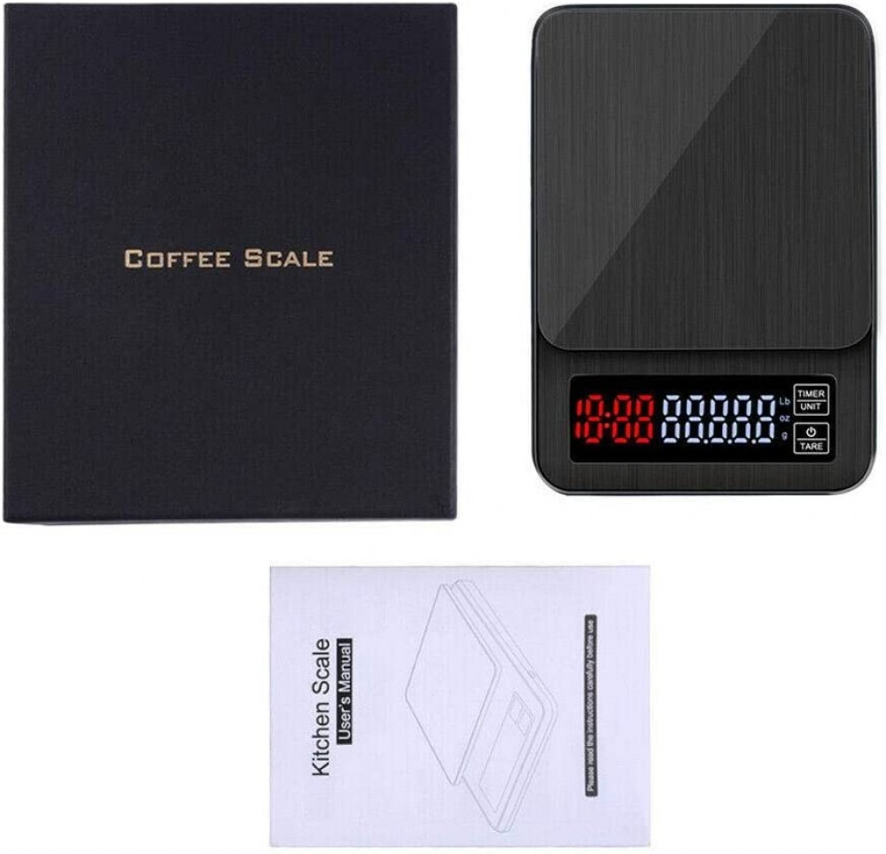 ميزان رقمي مؤقت للقهوة المختصة حتى 3 كيلوغرامات مع يواس بي