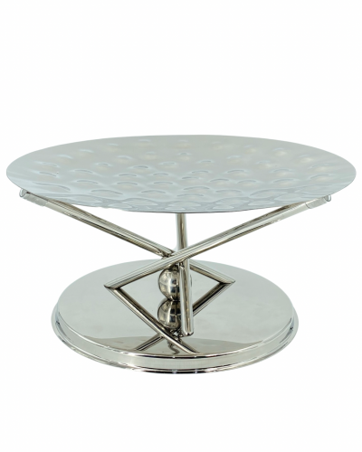 حامل تقديم فضي فخم و يتميز بشكل الاعمده المتعاكسة