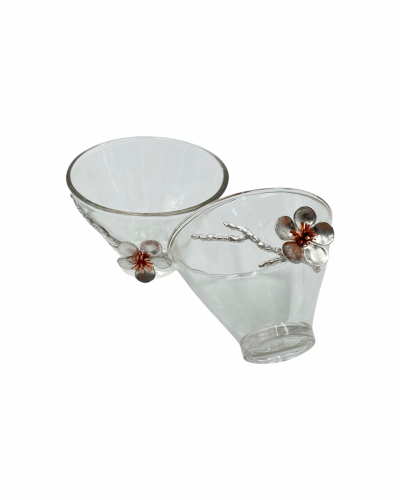 طقم 6فنجال قهوة عربية راقي مزخرف بالزهره لينضم الى مجموعة البرقوق  سعة 60ml