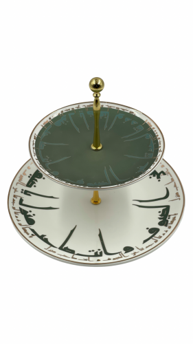 ستاند دورين دائري ستايل عبارات ترحيبية بالخط العربي لون زيتي