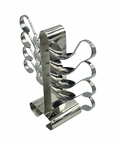 ستاند من الستيل يحمل ملاعق معلقه