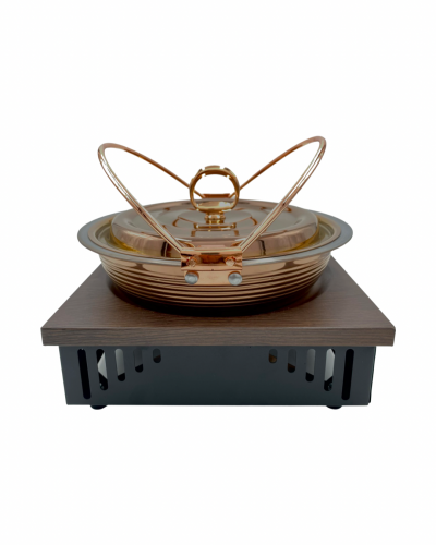 سخان بقاعده معدنيه وطراز خشبي (نحاسي)