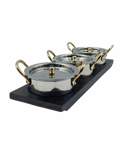 طقم علب على قاعدة صينية ديكور خشبية