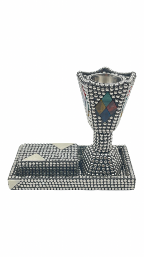 طقم مبخره طويلة و صندوق بخور وصينية جميلة لون فضي