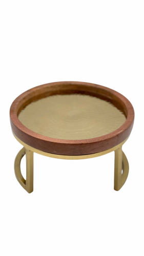 ستاند دايري  جميل خشبي بقاعدة استيل بشكل انيق لون ذهبي