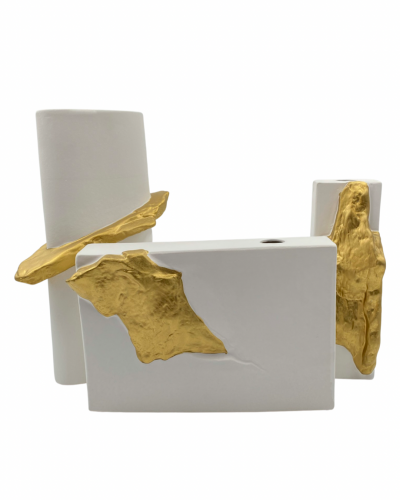 المجموعه الرائعه من التحف البيضاء بلمسات ذهبية