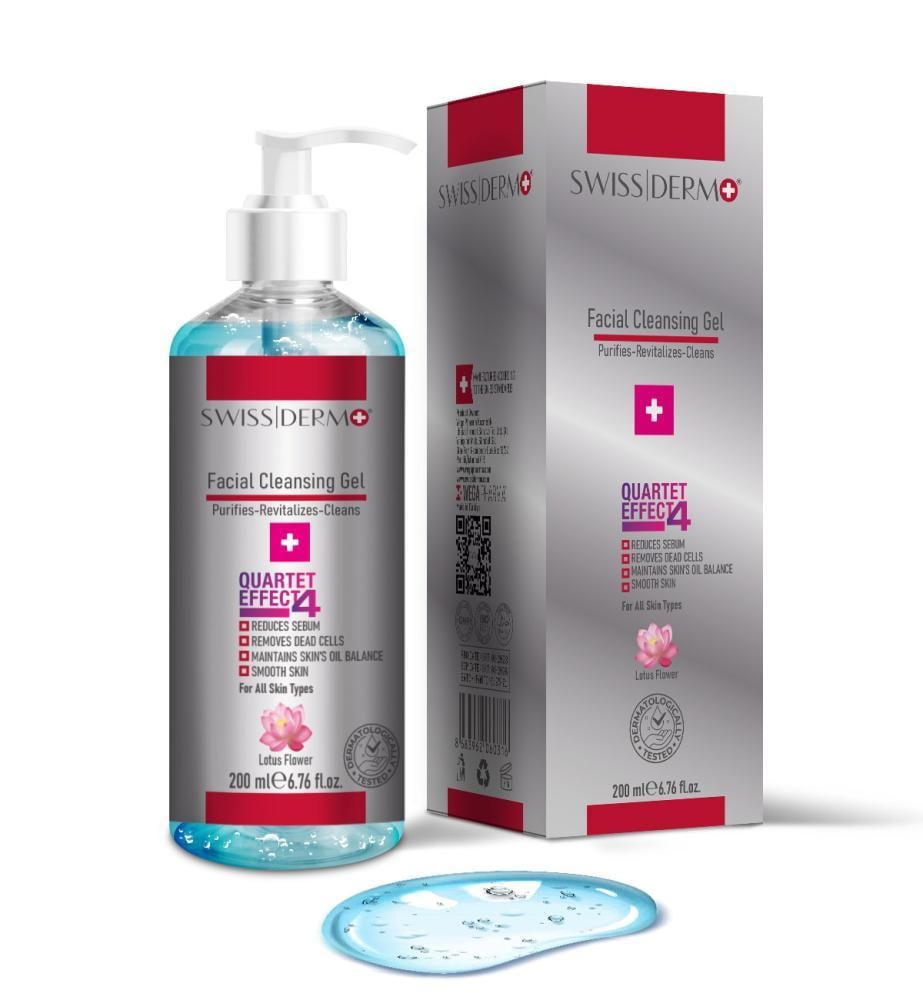 سويس ديرمو جل تنضيف الوجه 200 مل swiss dermo facial cleansing gel 200 ml