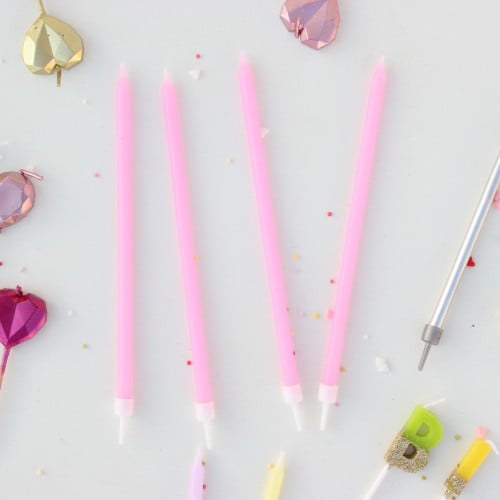 شمعة وردي زاهي | 7سم