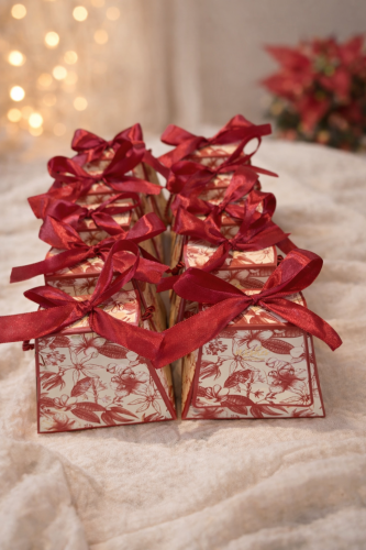 10 حبات توزيعه لون أحمر ( مسك توت + كسرة عود تايقر )