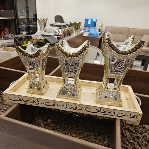 طقم إهداء مباخر مع قاعدة شامل التوصيل