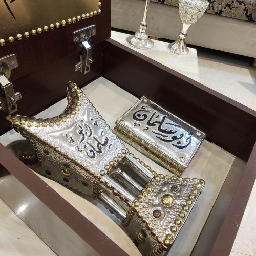 طقم إهداء مبخرة وعلبة للعود وصندوق شامل التوصيل