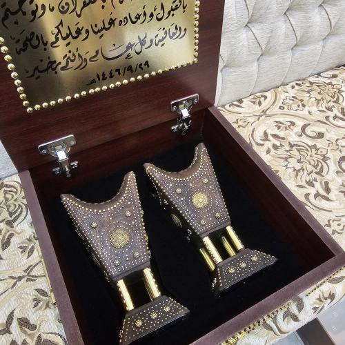 طقم إهداء مبخرتين حايليات شغل ملكي مقاس 26 شامل ال...