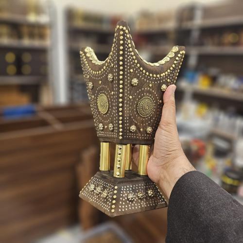 مبخرة حايلية ملكية وشغل رشم حجم كبير بني تطريز