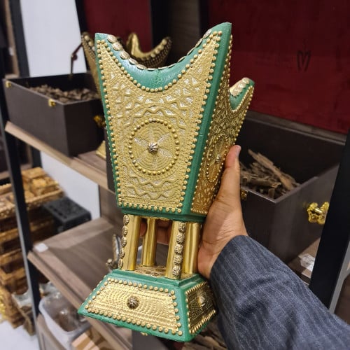 مبخرة ملكية نحاس وأخضر كبير جدا - منهل الطيب